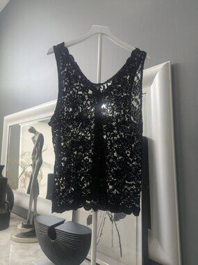 SHEIN Black Floral Lace Sleeveless Top Plus Size 3X